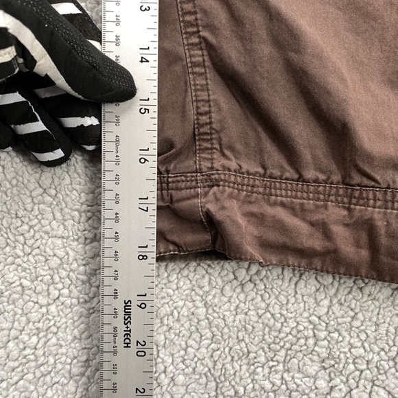 Encore Shorts Womens 14 Petites Dark Brown Cargo High Rise Button Zip Closure - Picture 4 of 12